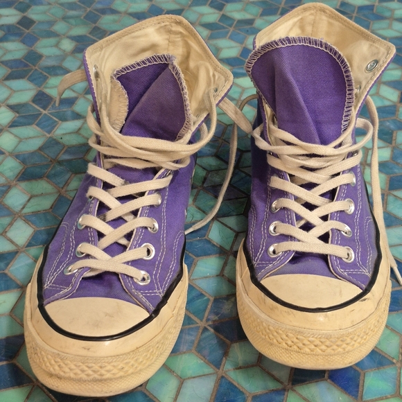 💘 Converse Purple High-Top Sneakers Mens 8 - Picture 2 of 13